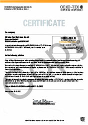 OekoTex certification