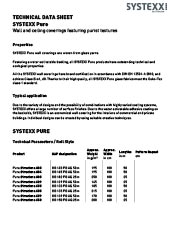 Технические параметры SYSTEXX Pure